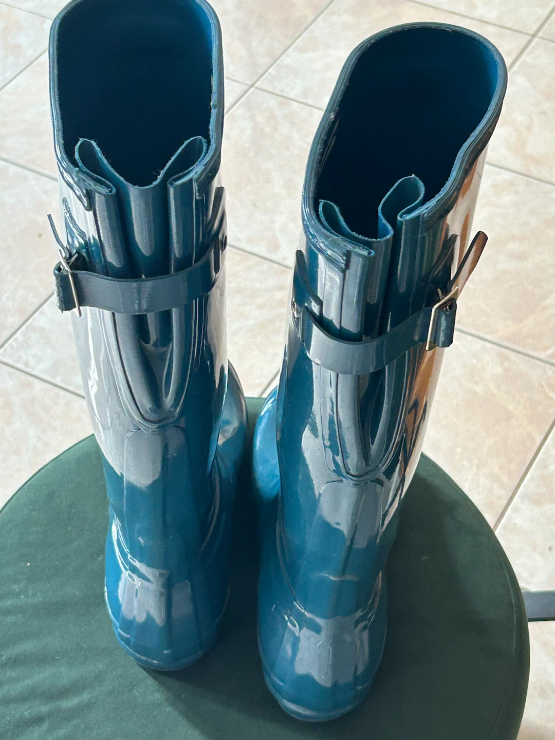 Hunter Gloss Tall Rain Boots Blue Size 8 - photo 2