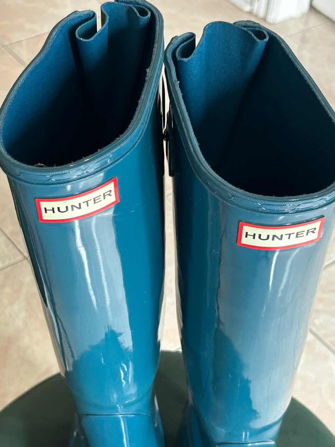 Hunter Gloss Tall Rain Boots Blue Size 8 - photo 3