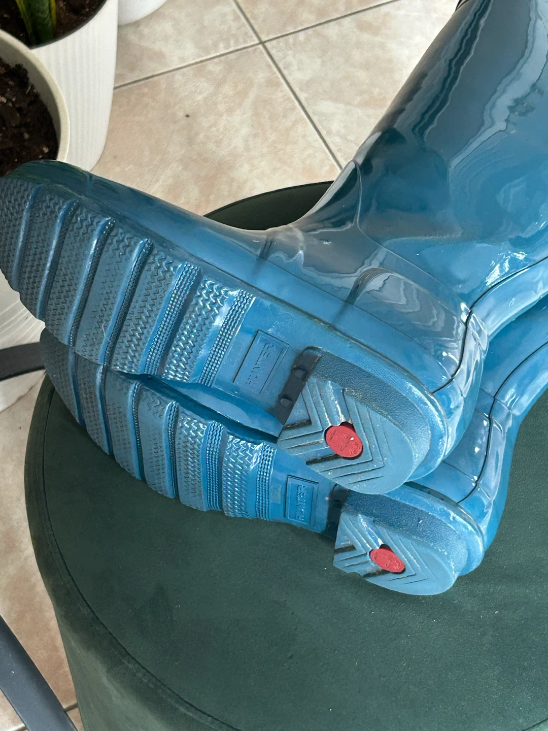 Hunter Gloss Tall Rain Boots Blue Size 8 - photo 5