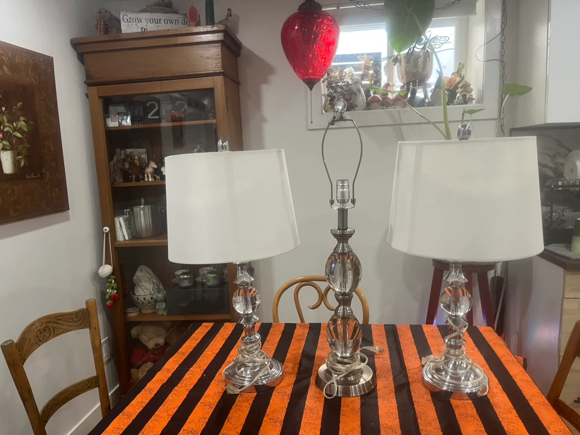 Set of Two Crystal Table Lamps
