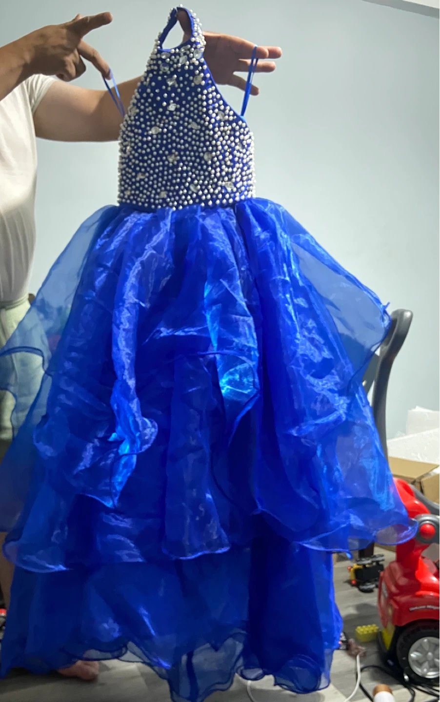🏈Royal Blue Beaded Formal Dress Size 4 - photo 2