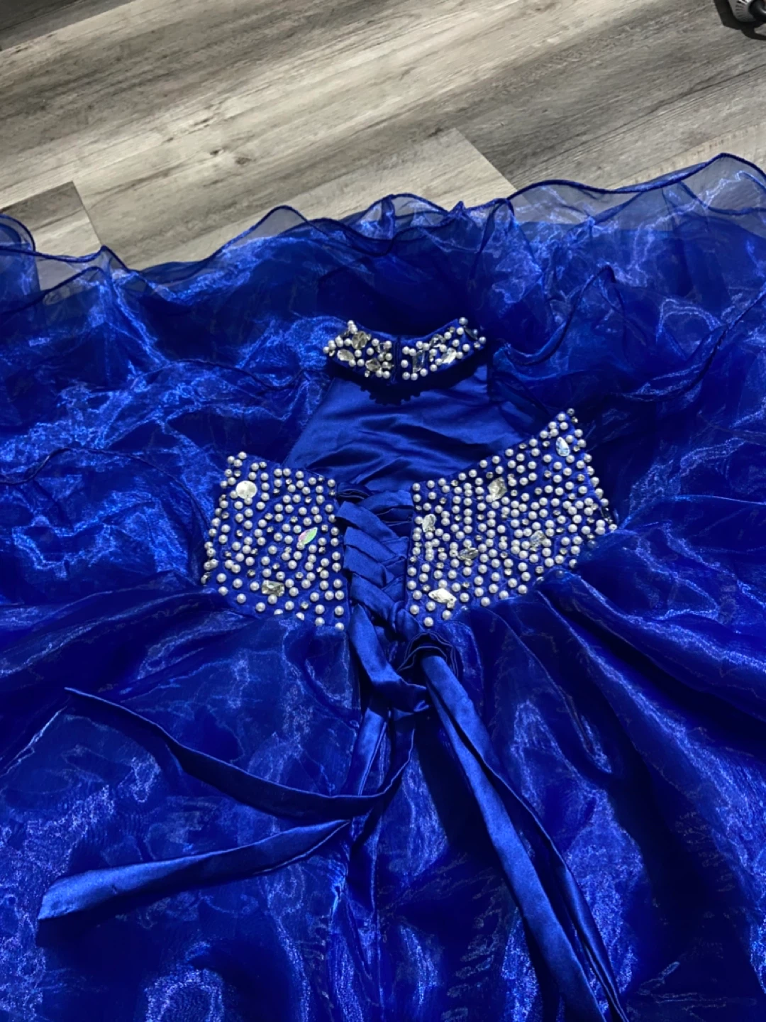 🏈Royal Blue Beaded Formal Dress Size 4