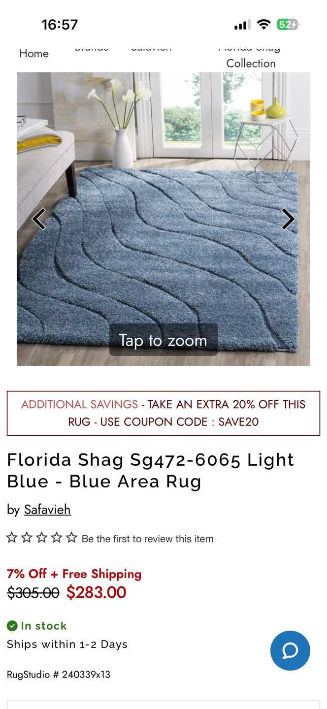 Safavieh Florida Shag Area Rug Light Blue - photo 4