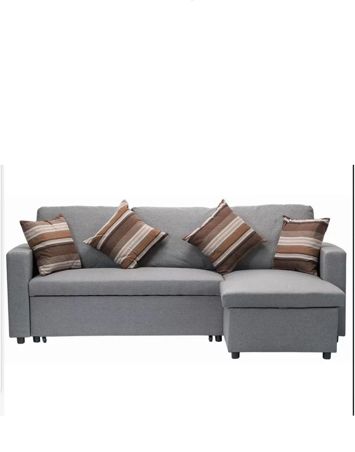 Grey Fabric Sectional Sofa Bed