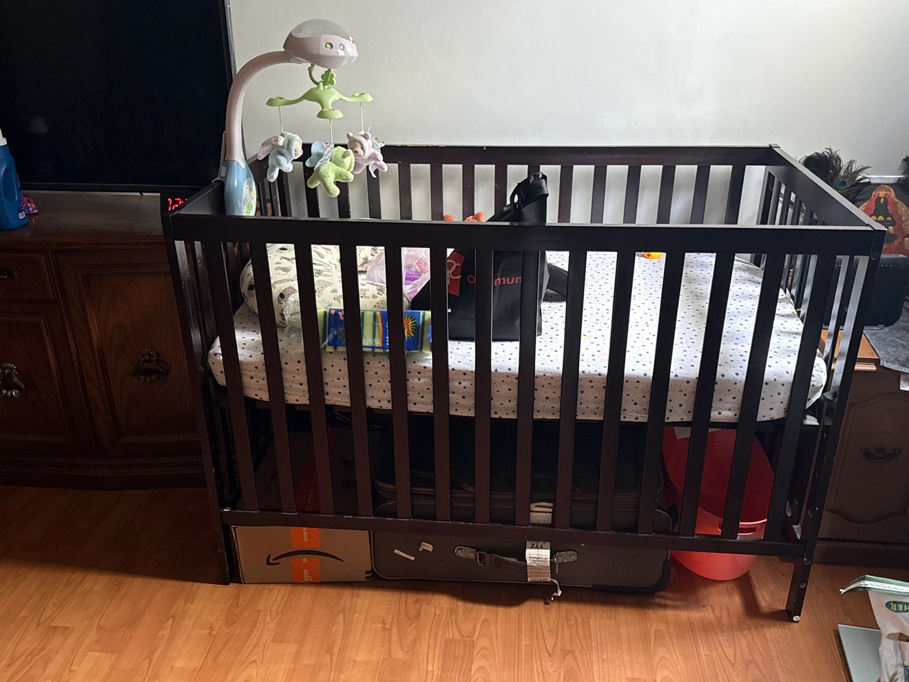Dark Brown Baby Crib