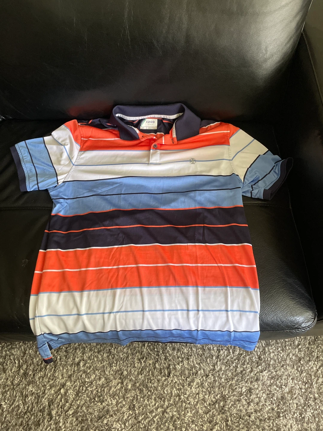IZOD🏈 Golf Striped Polo Shirt