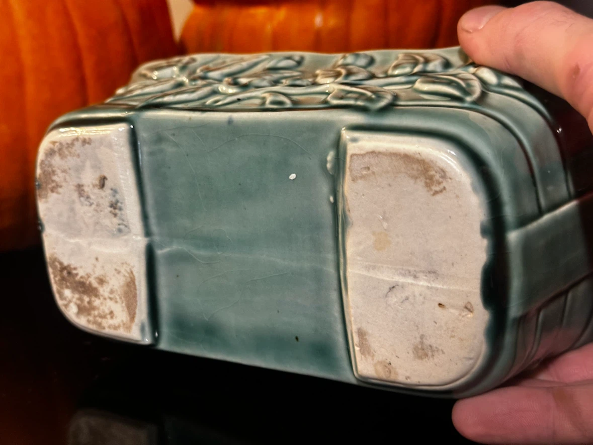 mid Century  McCoy Green Camellia Trough Planter - photo 5