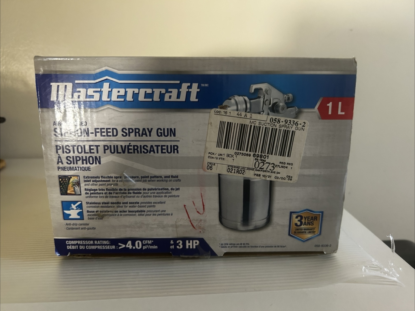 Mastercraft Suction-Feed Spray Gun 1L - photo 3