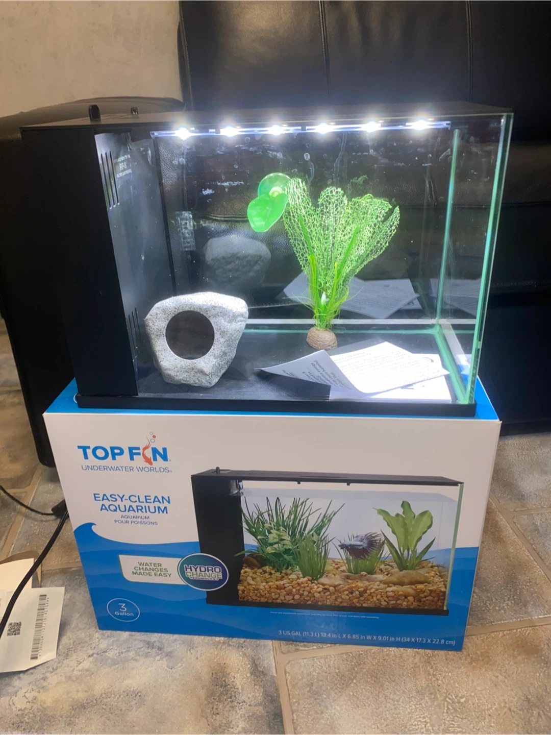 Top Fin 3 Gallon Easy-Clean Aquarium