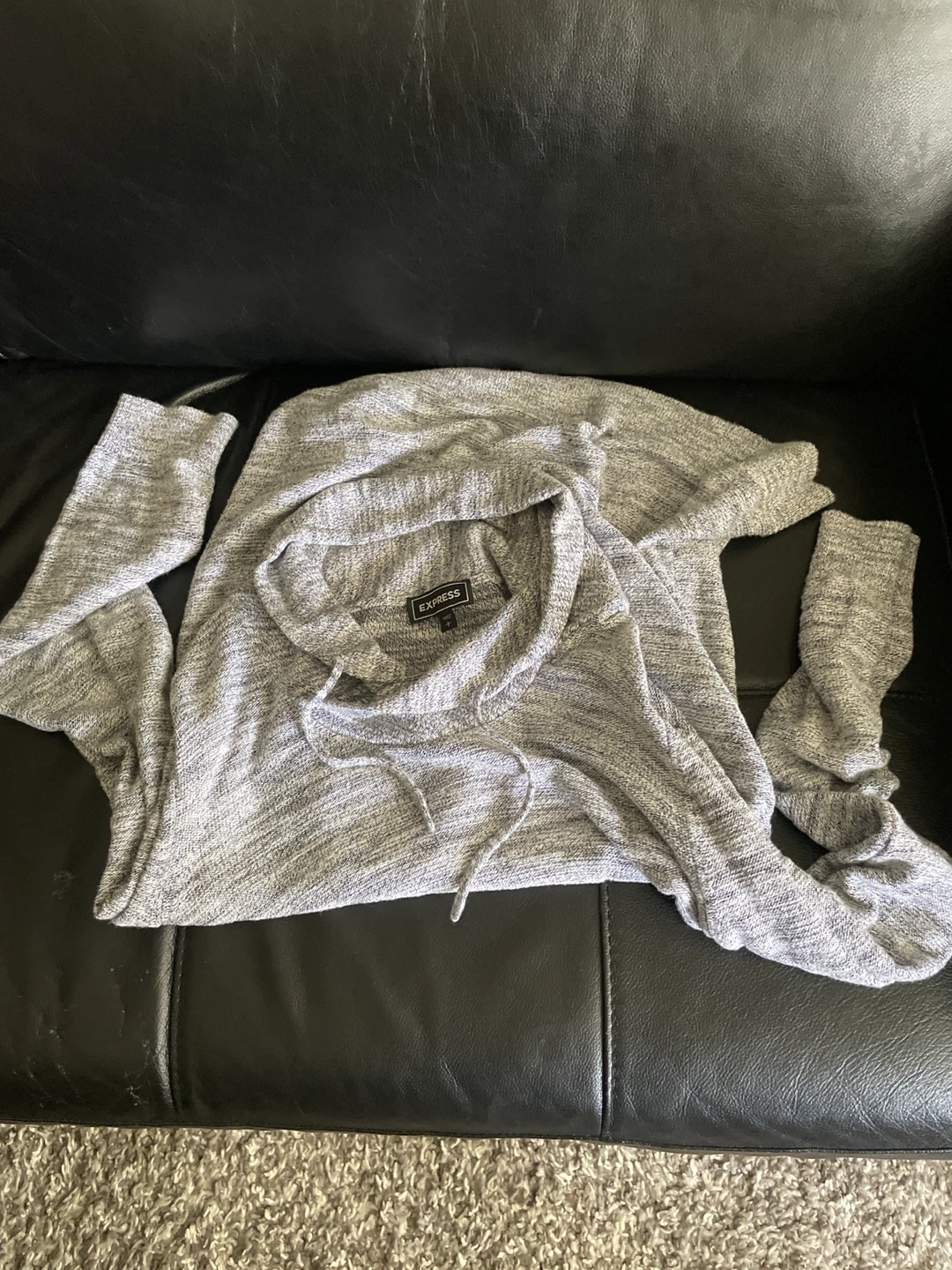 Express Grey Cowl Neck Knit Sweater