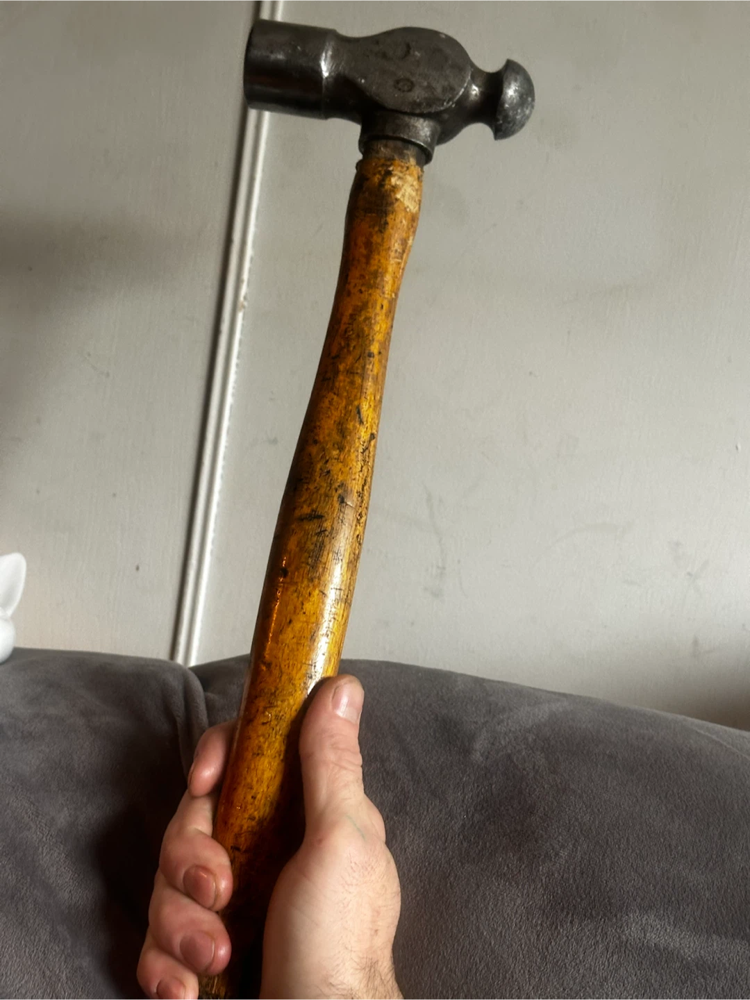Vintage Ball-Peen Hammer with Wood Handle