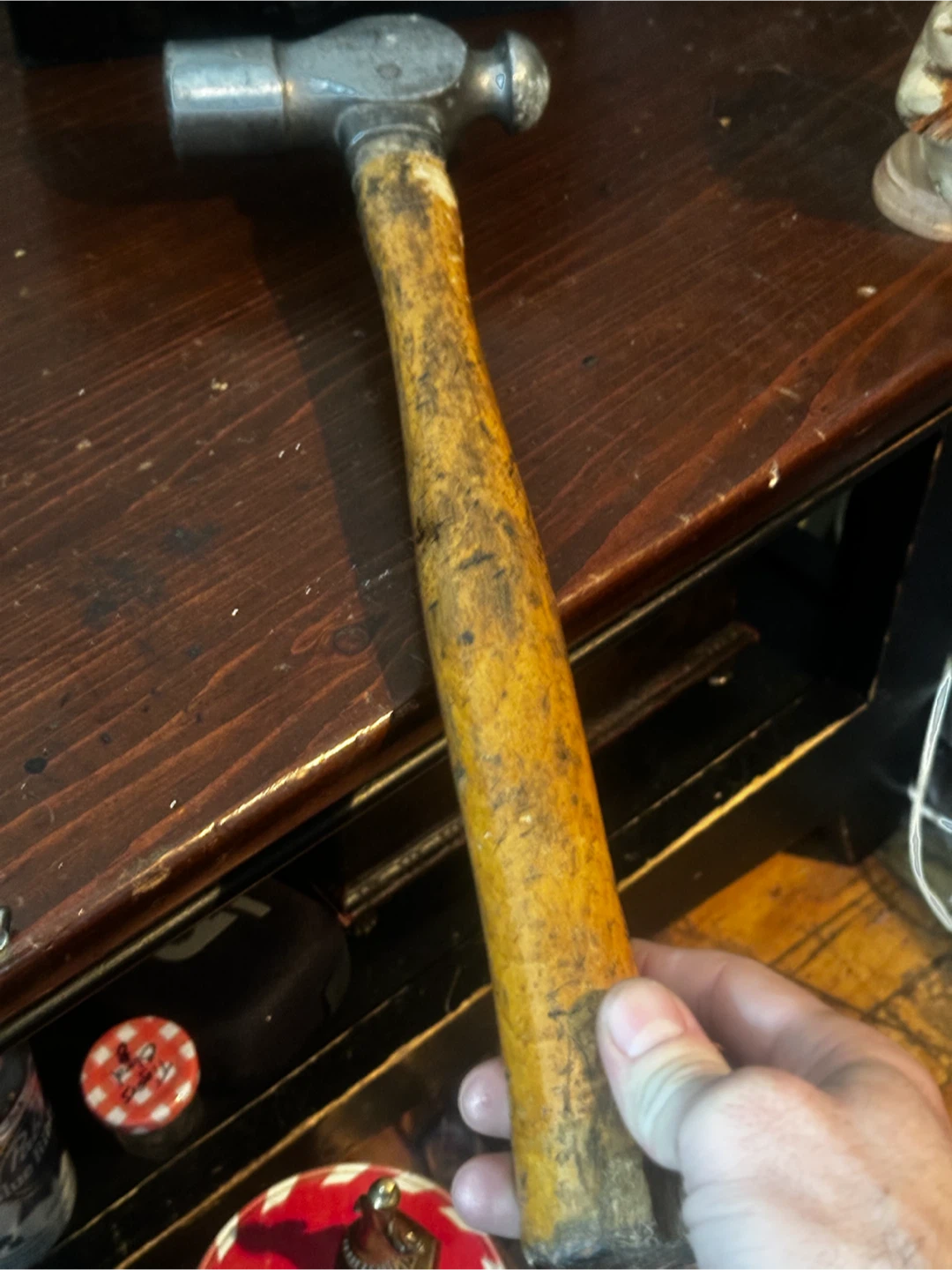 Vintage Ball-Peen Hammer with Wood Handle - photo 3