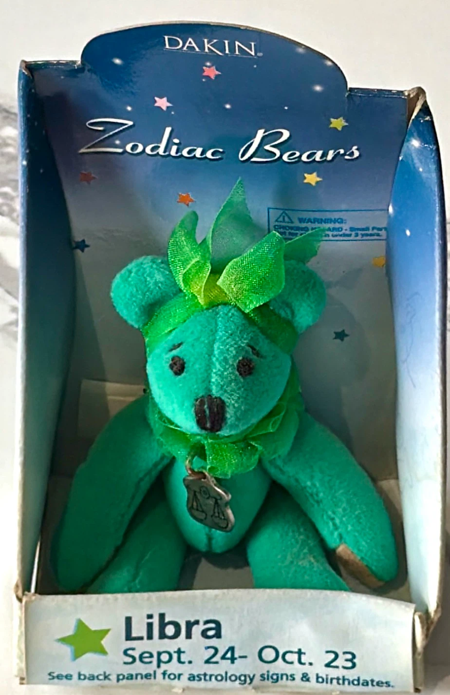 Libra Zodiac Bear Mini Plush Collectible by Dakin-1990s New
