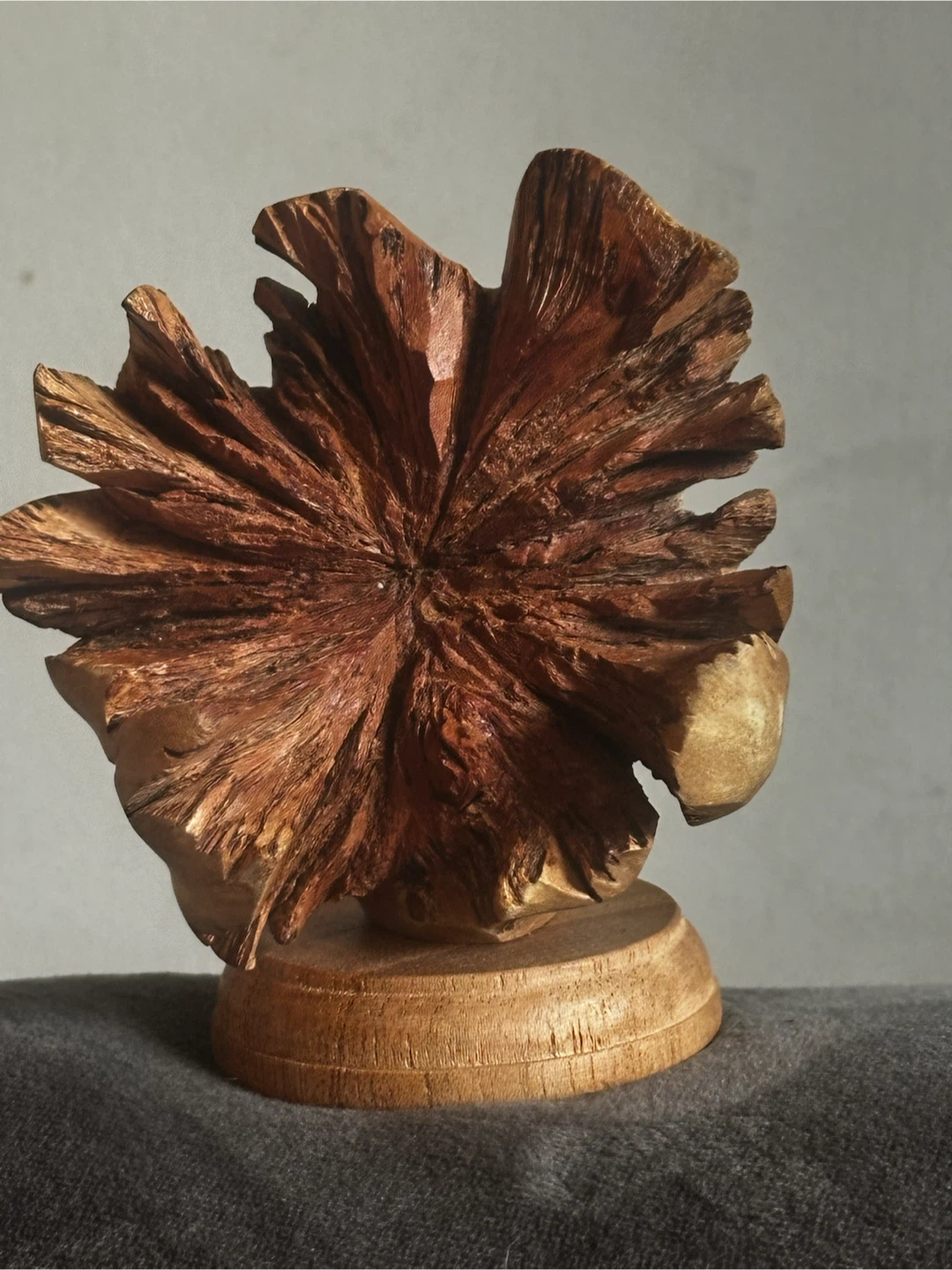 4" Vintage Raw Edge Parasite Wood Figurine