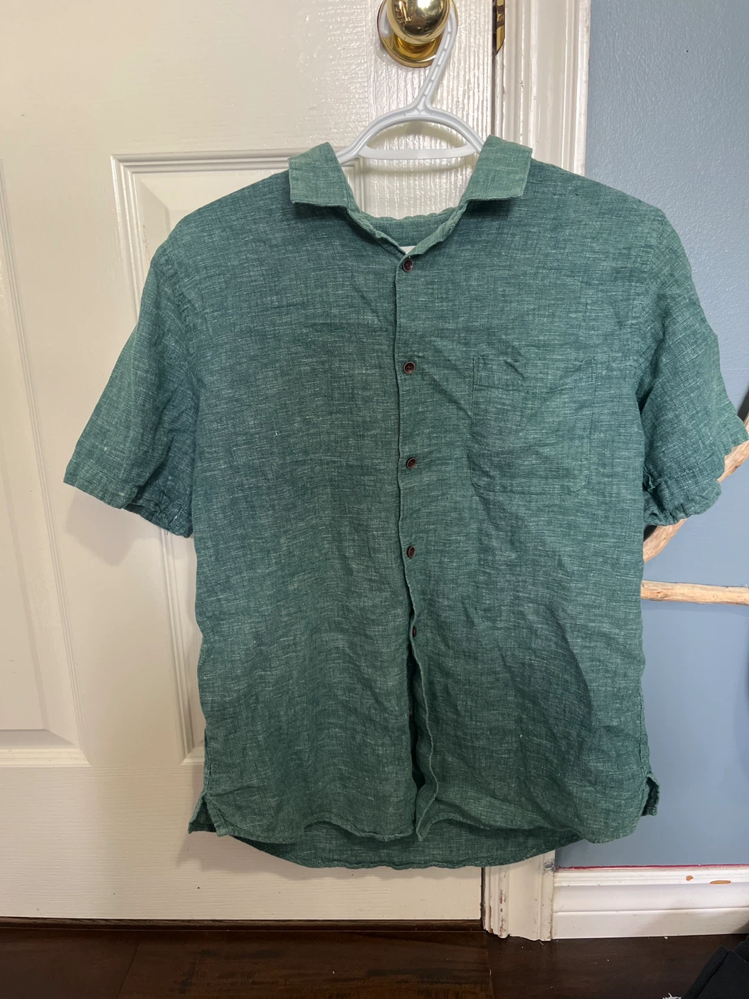 GFLOCK Men's Green Linen Shirt