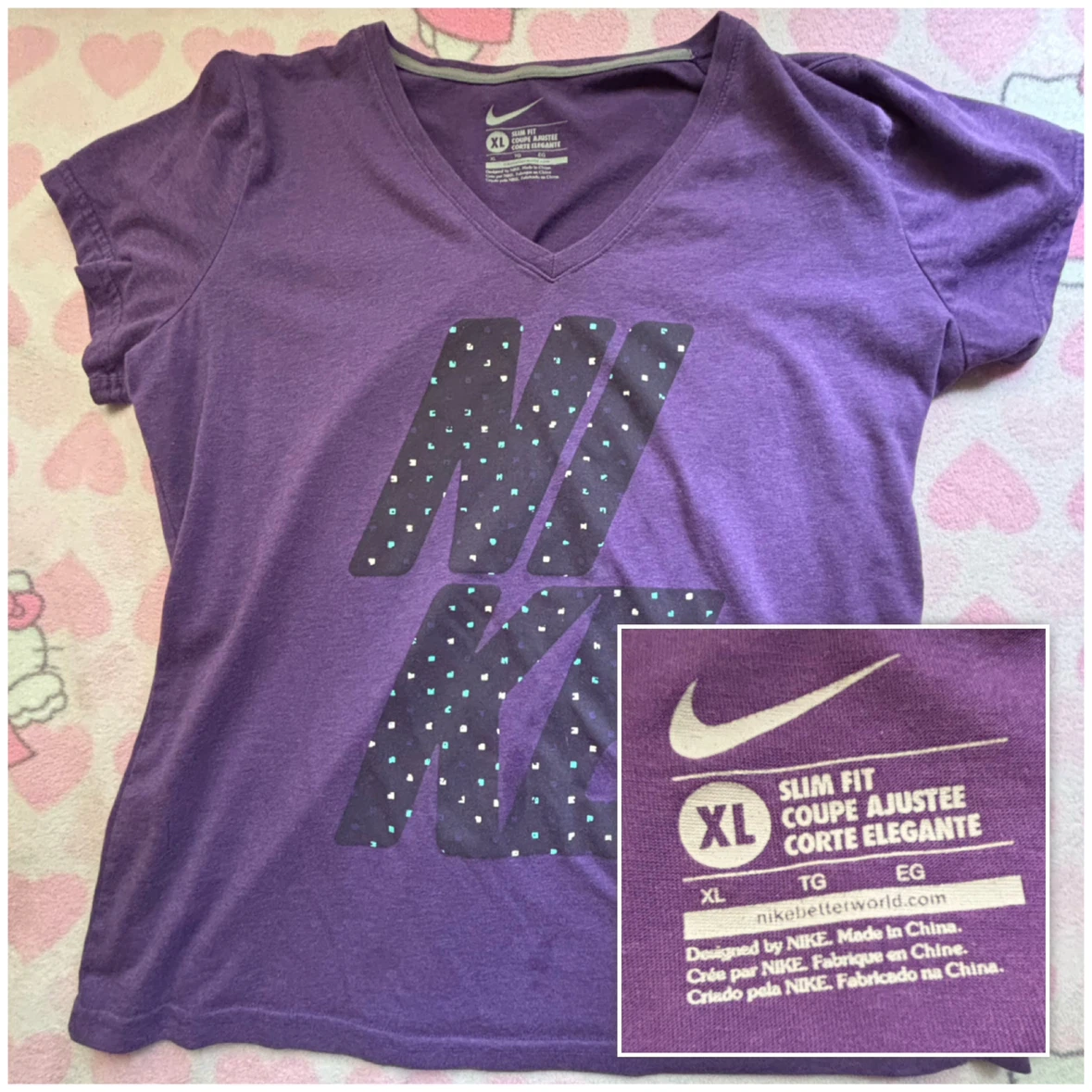 Nike - Purple V-Neck T-Shirt - *Size Women XL*