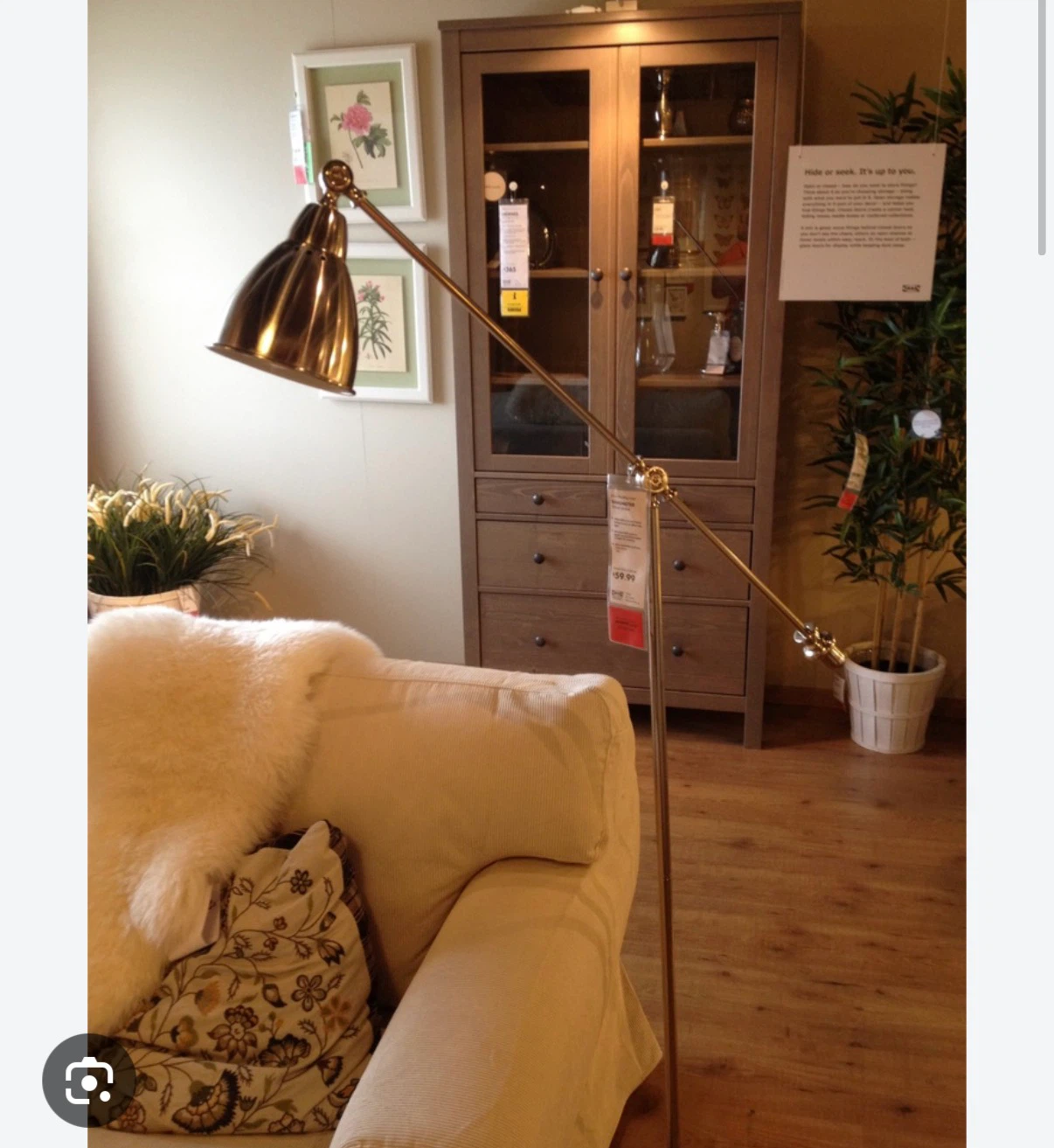 IKEA BAROMETER Floor/Reading Lamp, Brass-Colour