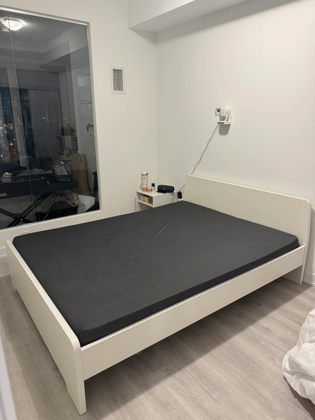 White Bed Frame + Mattress