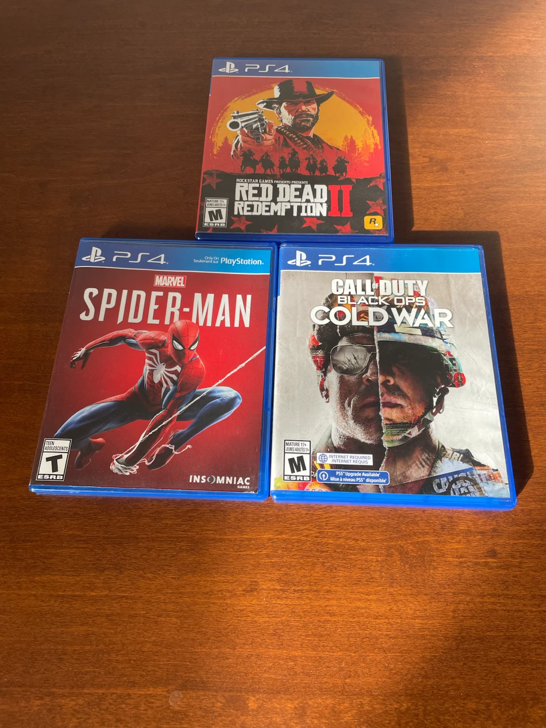 PS4, PS5 Physical discs cod, red dead, spider man