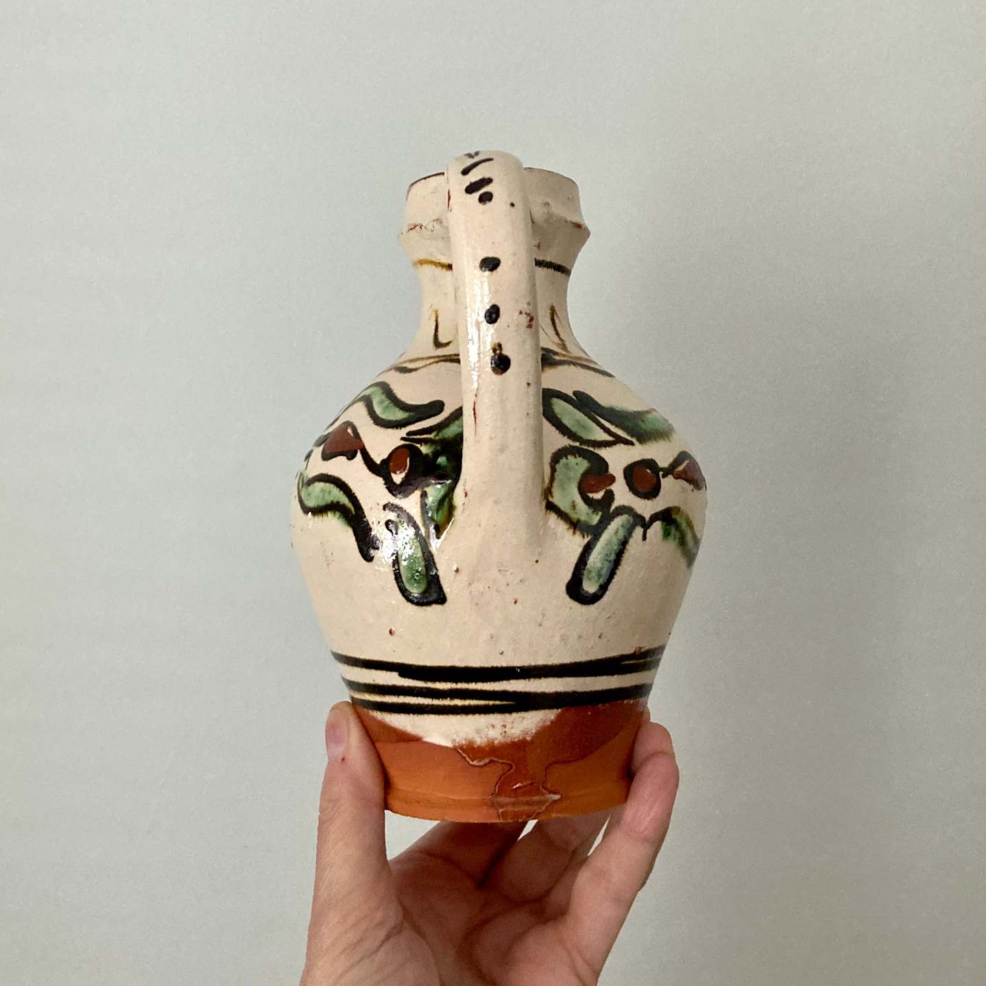 Vintage folk art handpainted jug - photo 4