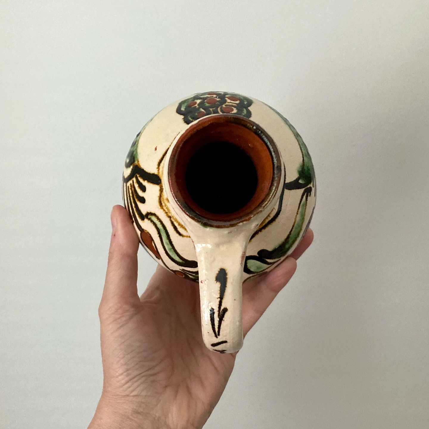 Vintage folk art handpainted jug - photo 5