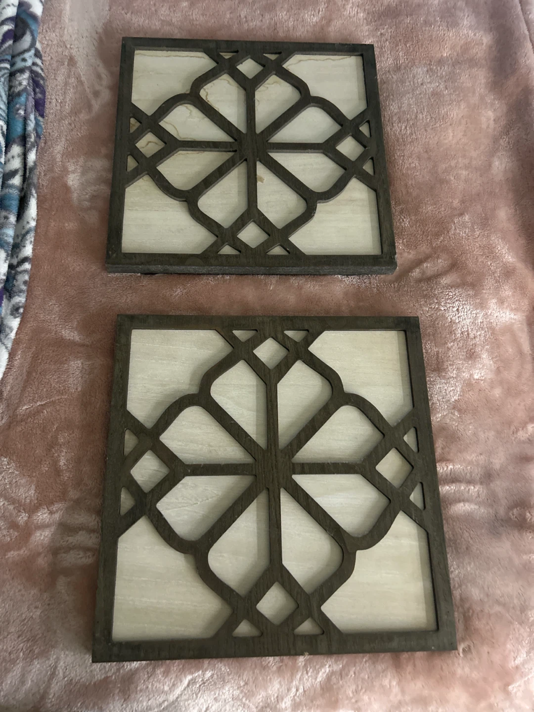 Set of 2 Geometric Wood Wall Art Pieces 🏈