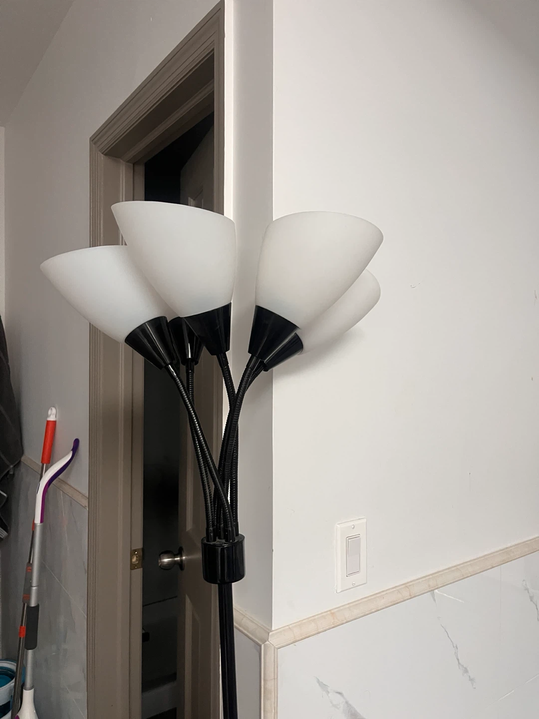 Black Five-Light Floor Lamp