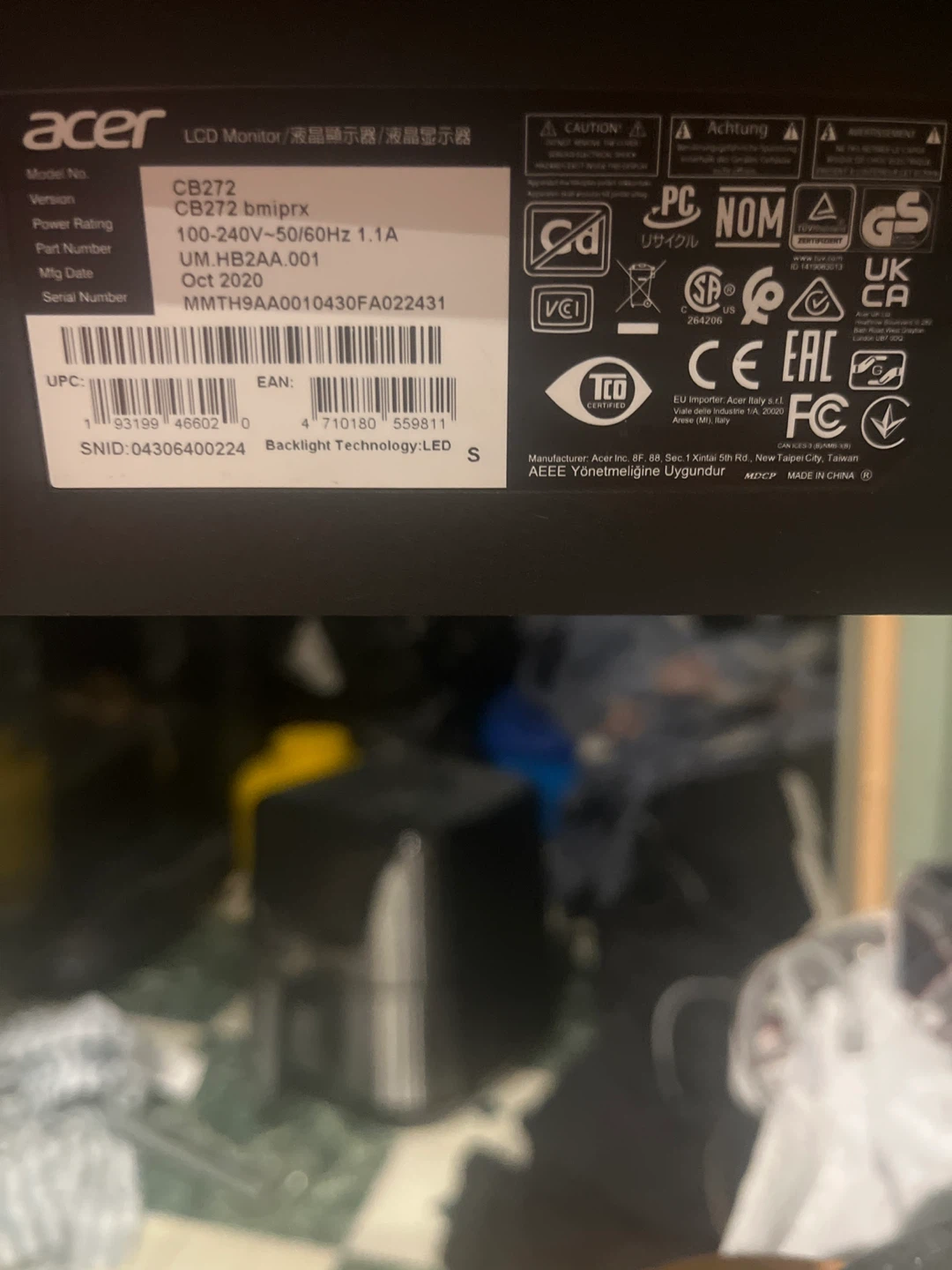 Acer CB272 27-inch LED Monitor with adjustable stand - photo 3