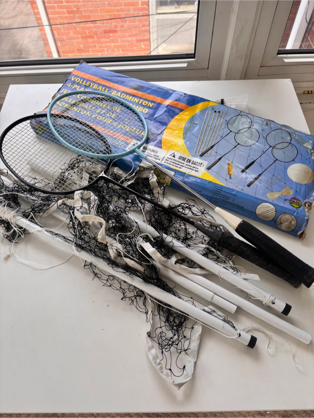 Volleyball and Badminton 4-Player Combo Set