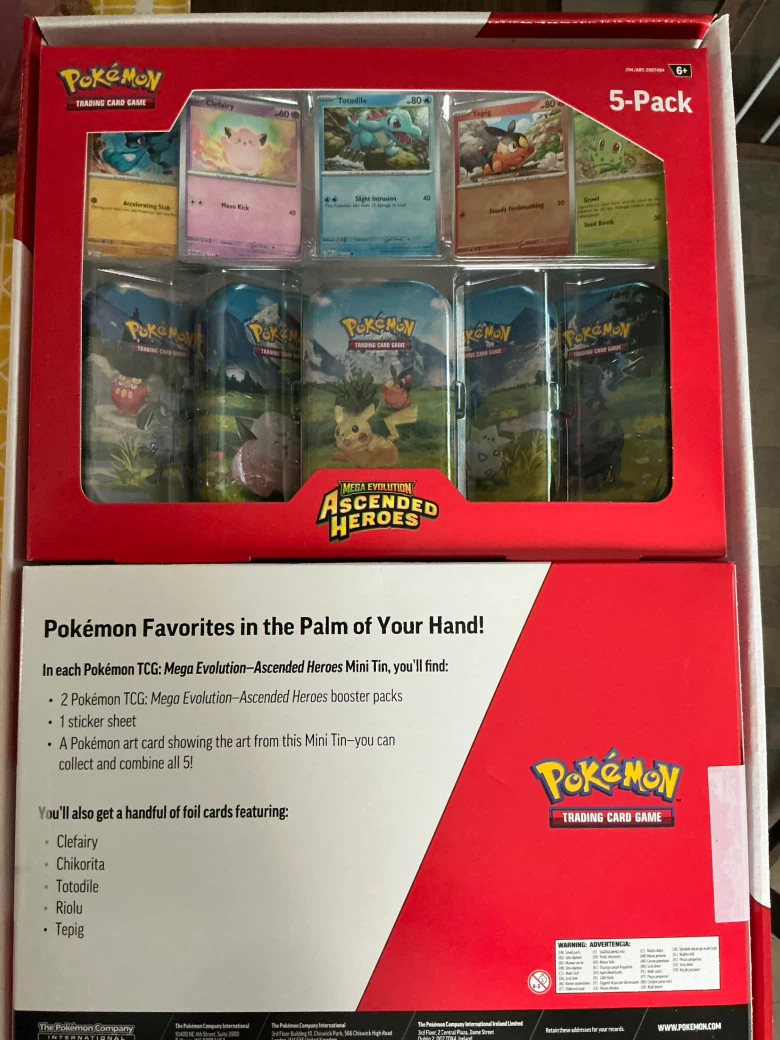 SEALED Pokémon TCG: Mega Evolution Ascended Heroes 5-Pack Bundle