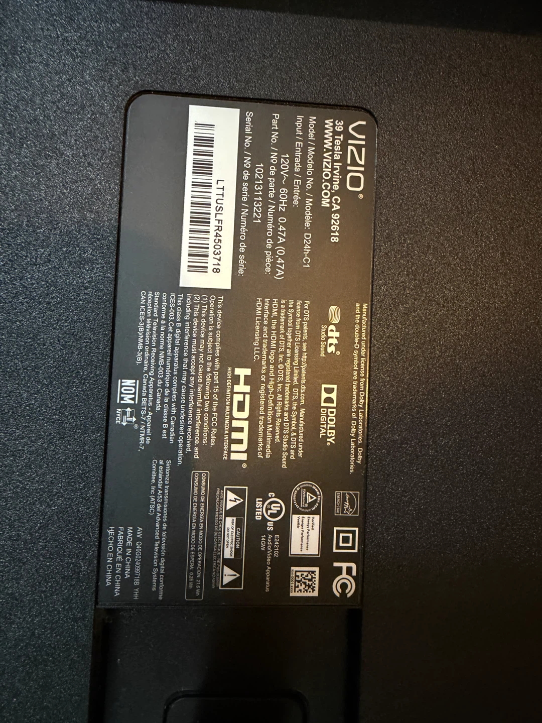 Vizio D24h-C1 24-inch LED TV - photo 2