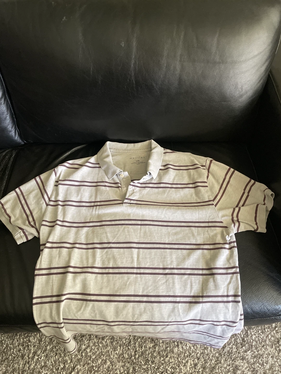 🏈Mantles Striped Polo Shirt