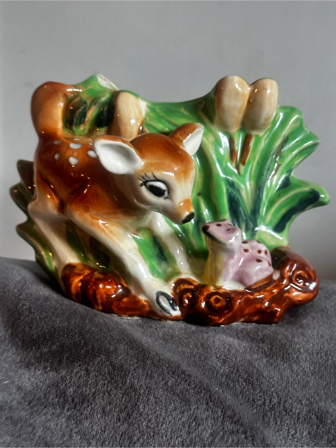 Vintage ceramic deer planter