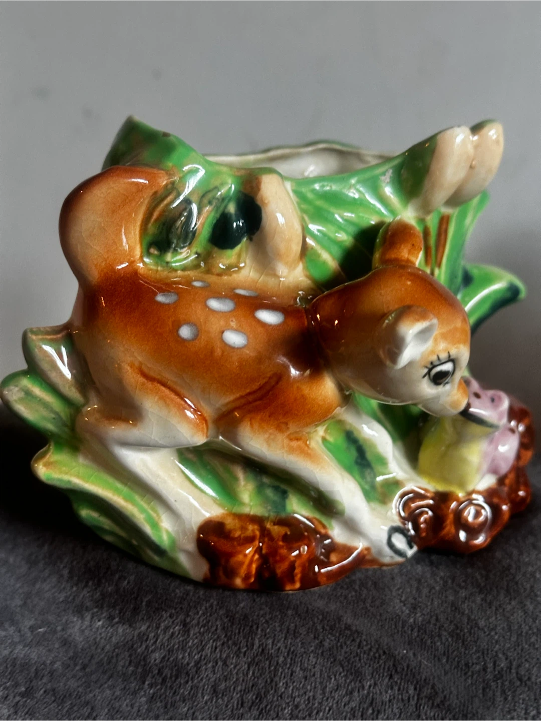 Vintage ceramic deer planter - photo 3