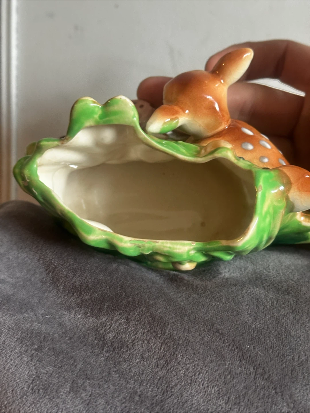 Vintage ceramic deer planter - photo 5