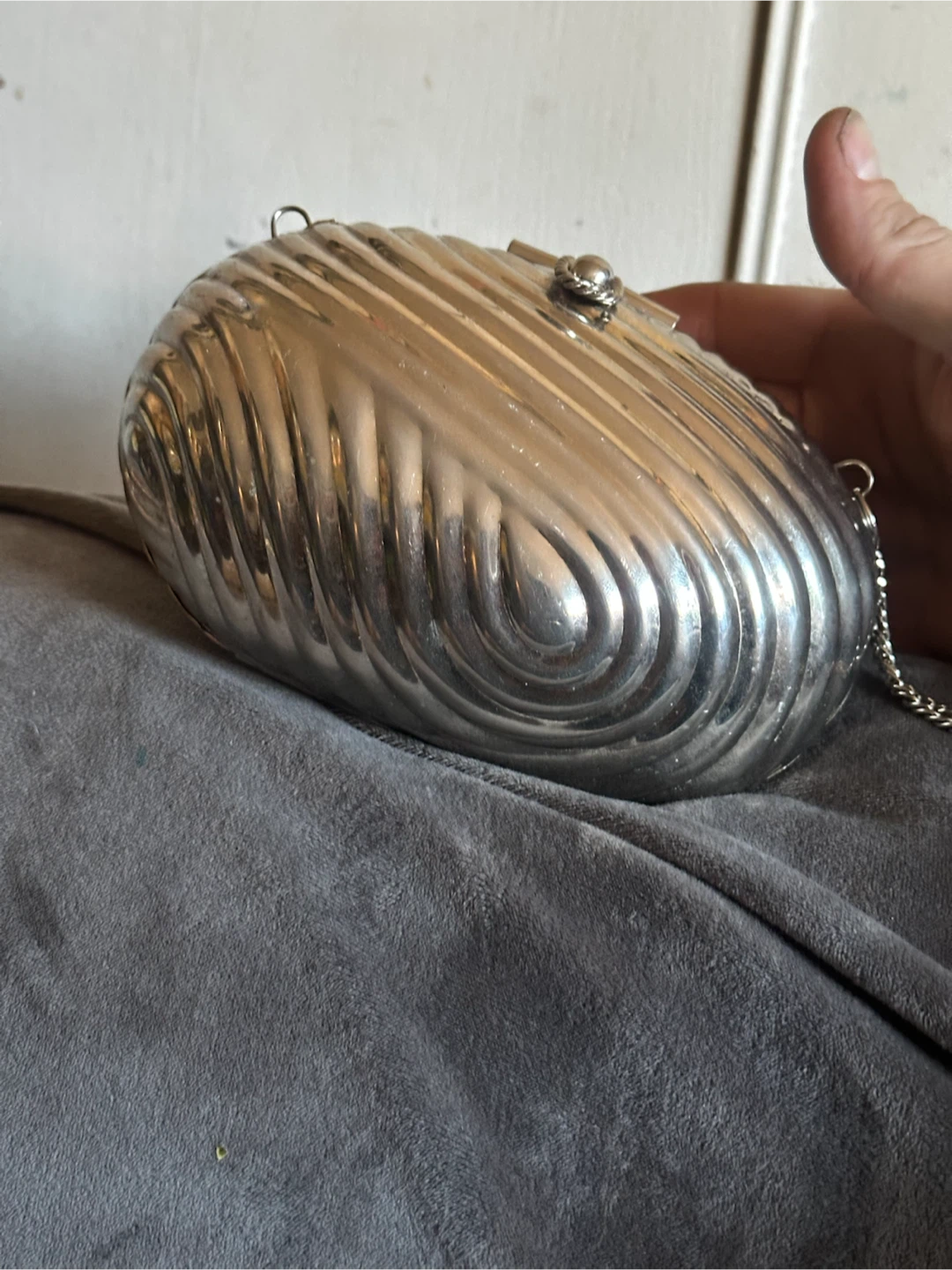 Vintage nautical clamshell metal purse - photo 2