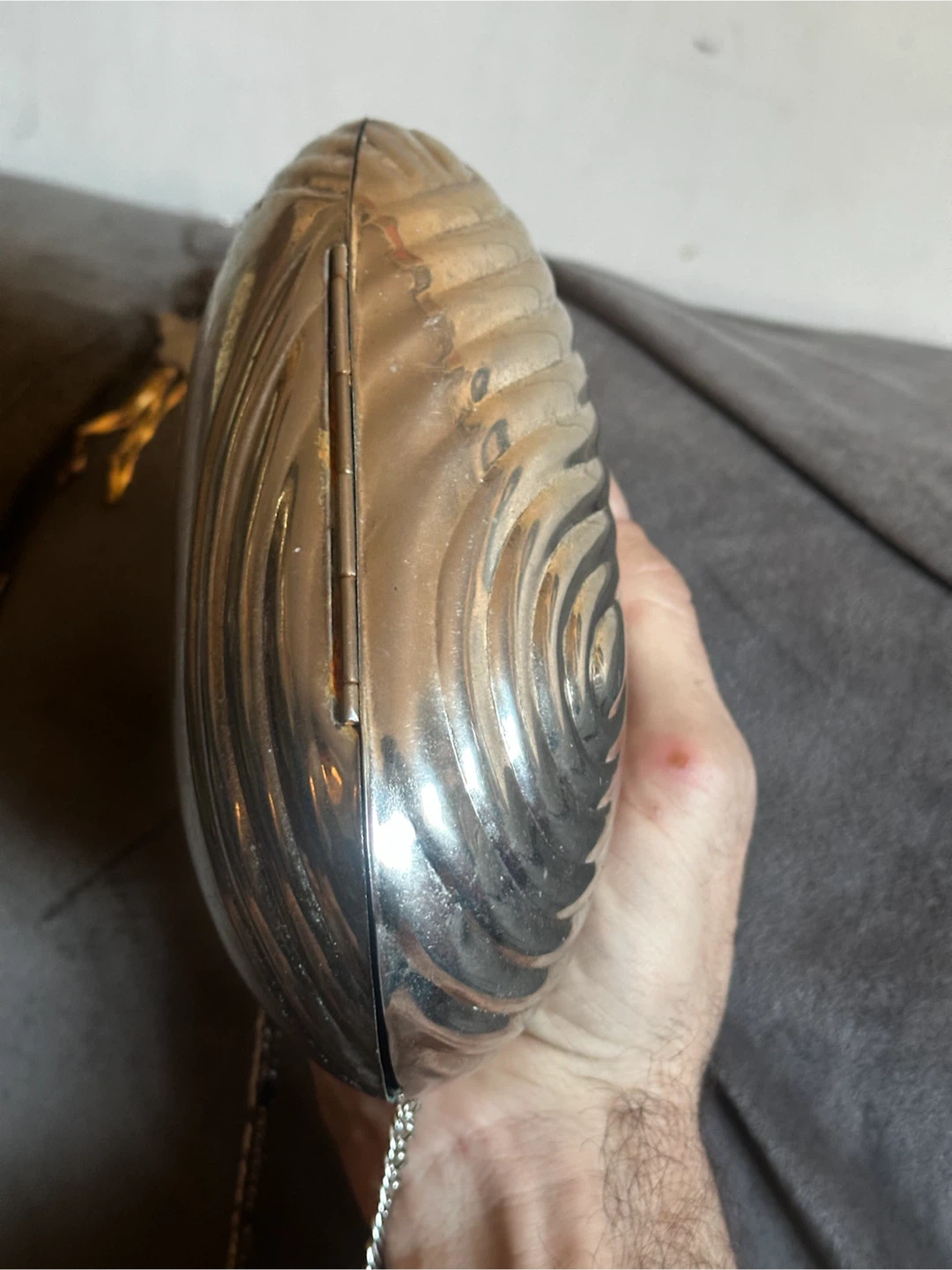 Vintage nautical clamshell metal purse - photo 3