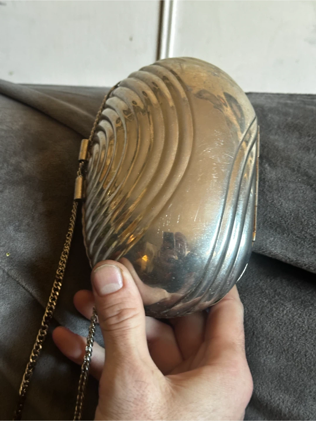 Vintage nautical clamshell metal purse - photo 5