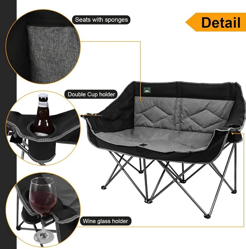 Northroad Folding Padded Loveseat Double Camping Chair - photo 3