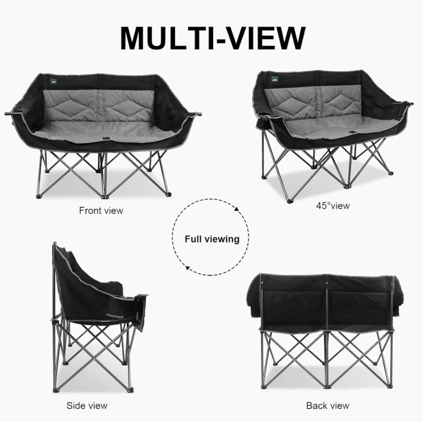Northroad Folding Padded Loveseat Double Camping Chair - photo 4