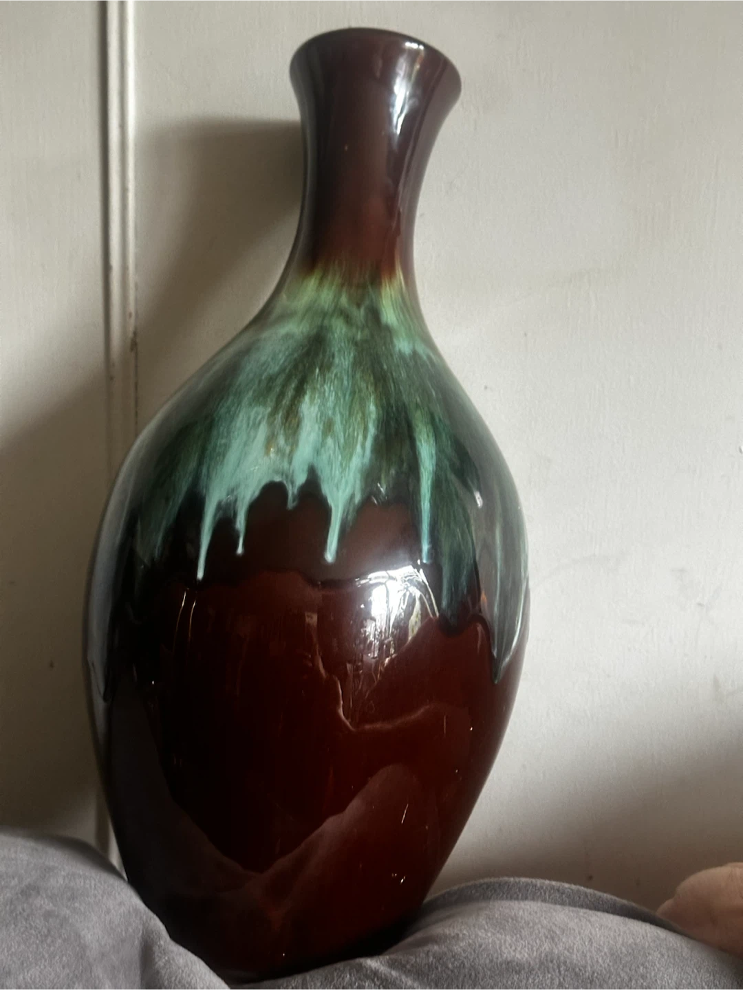 Vintage CCC Canada 15" Drip Glaze Vase