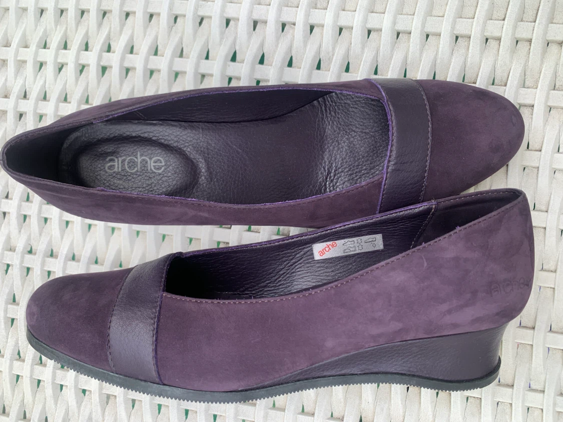 Arche Purple Suede Wedge Heels