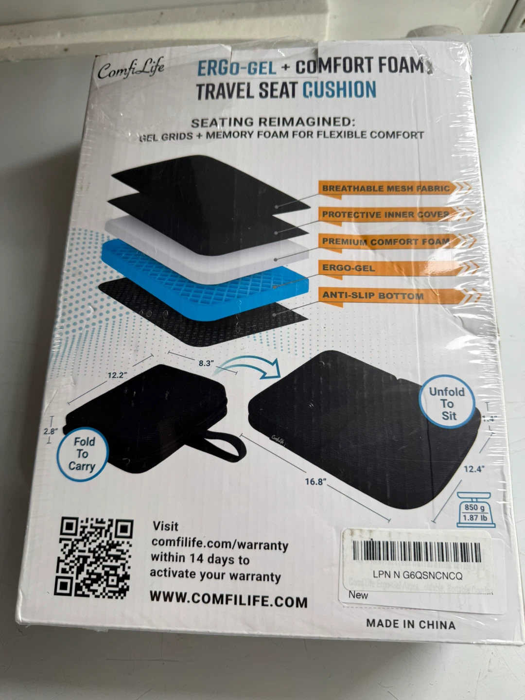 ComfiLife Ergo-Gel Comfort Foam Travel Seat Cushion - photo 2