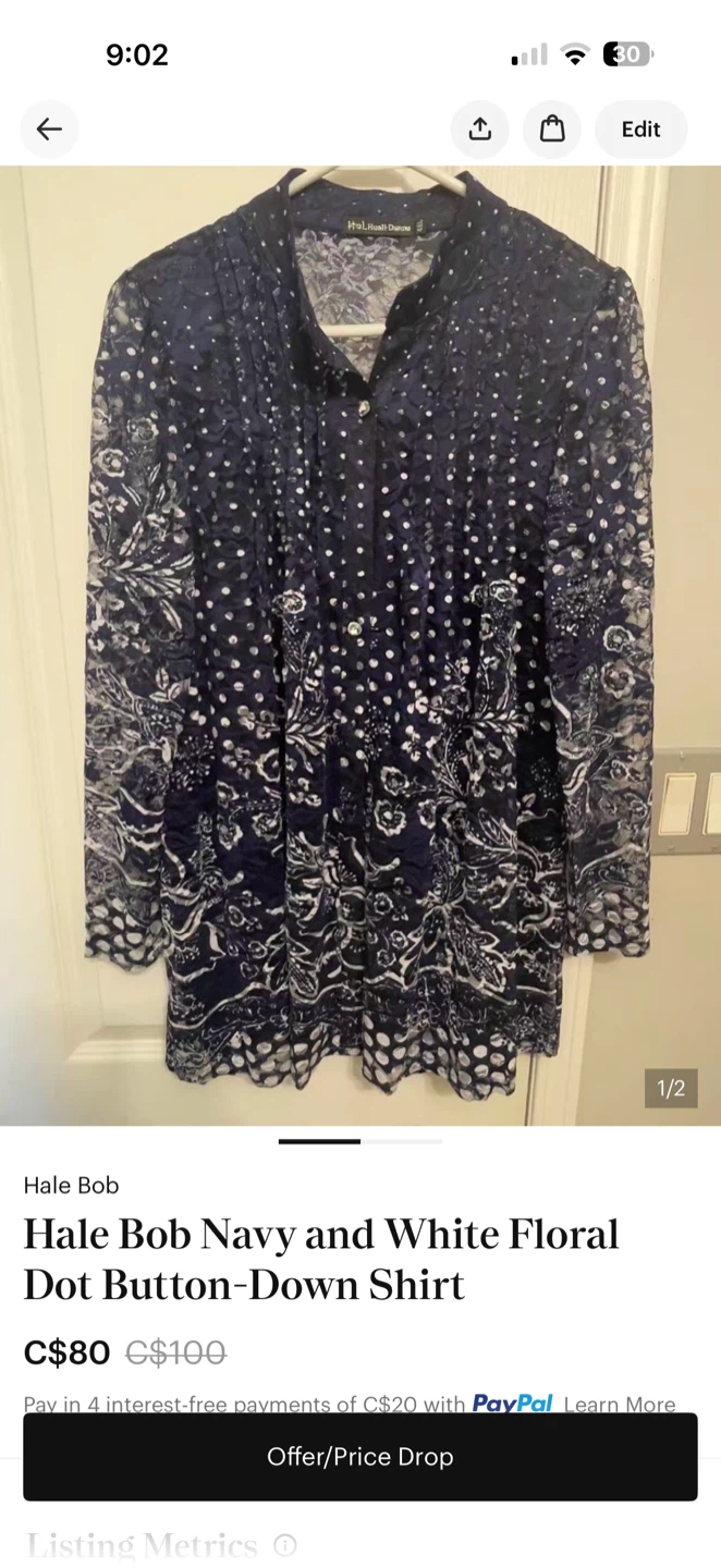 Hale Bob Floral Dot Button-Down Shirt - photo 3