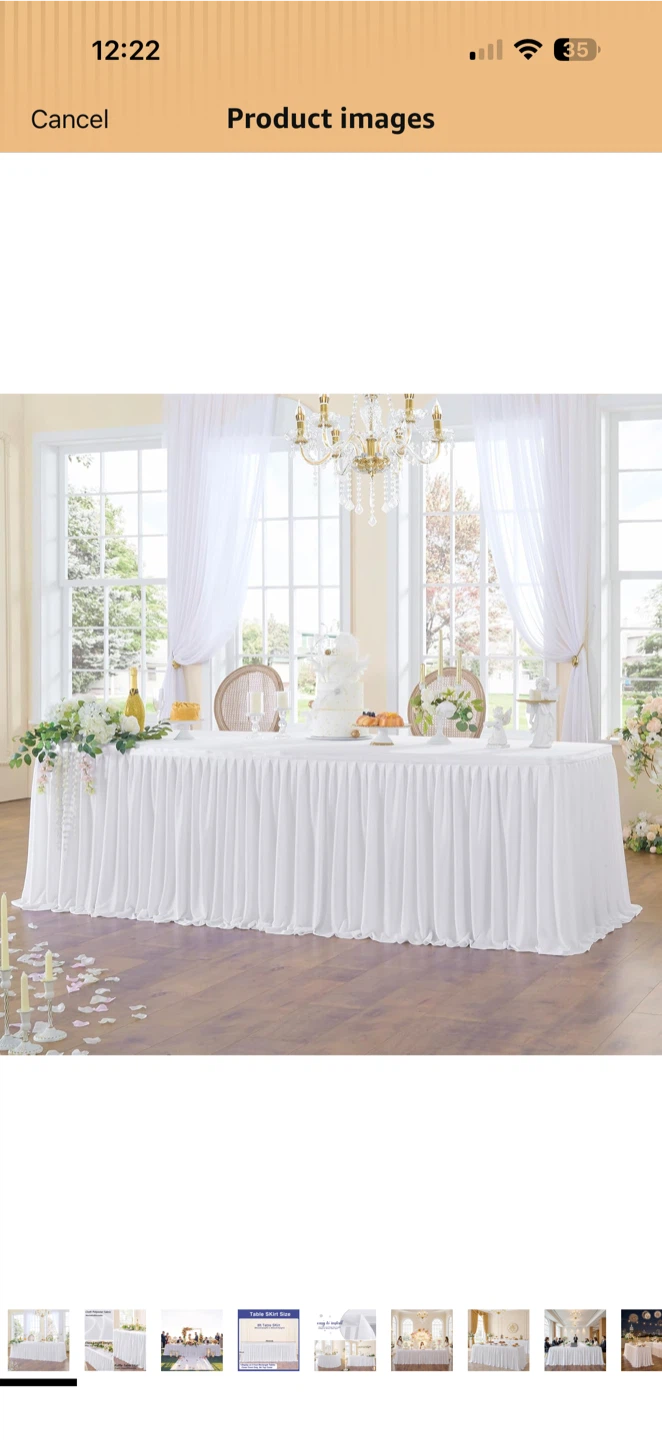 White Table Skirt 2pck 8ft - photo 3