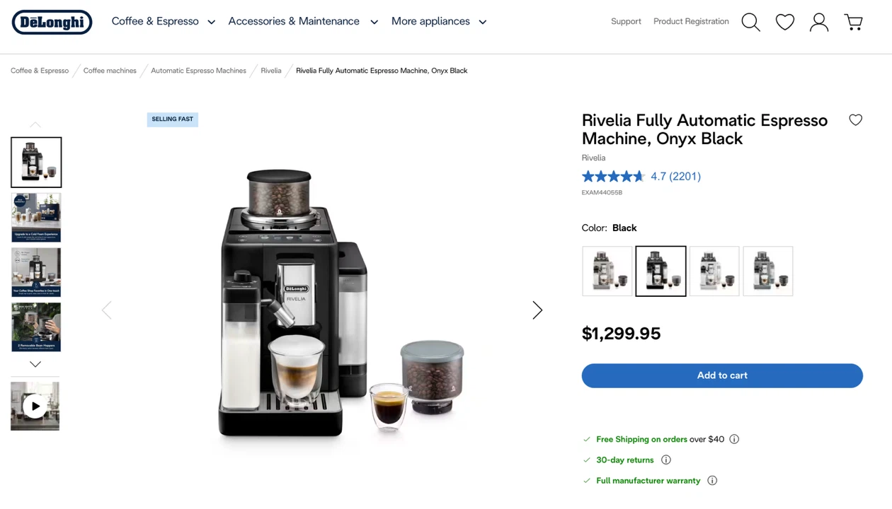 De'Longhi Rivelia Automatic Espresso Machine