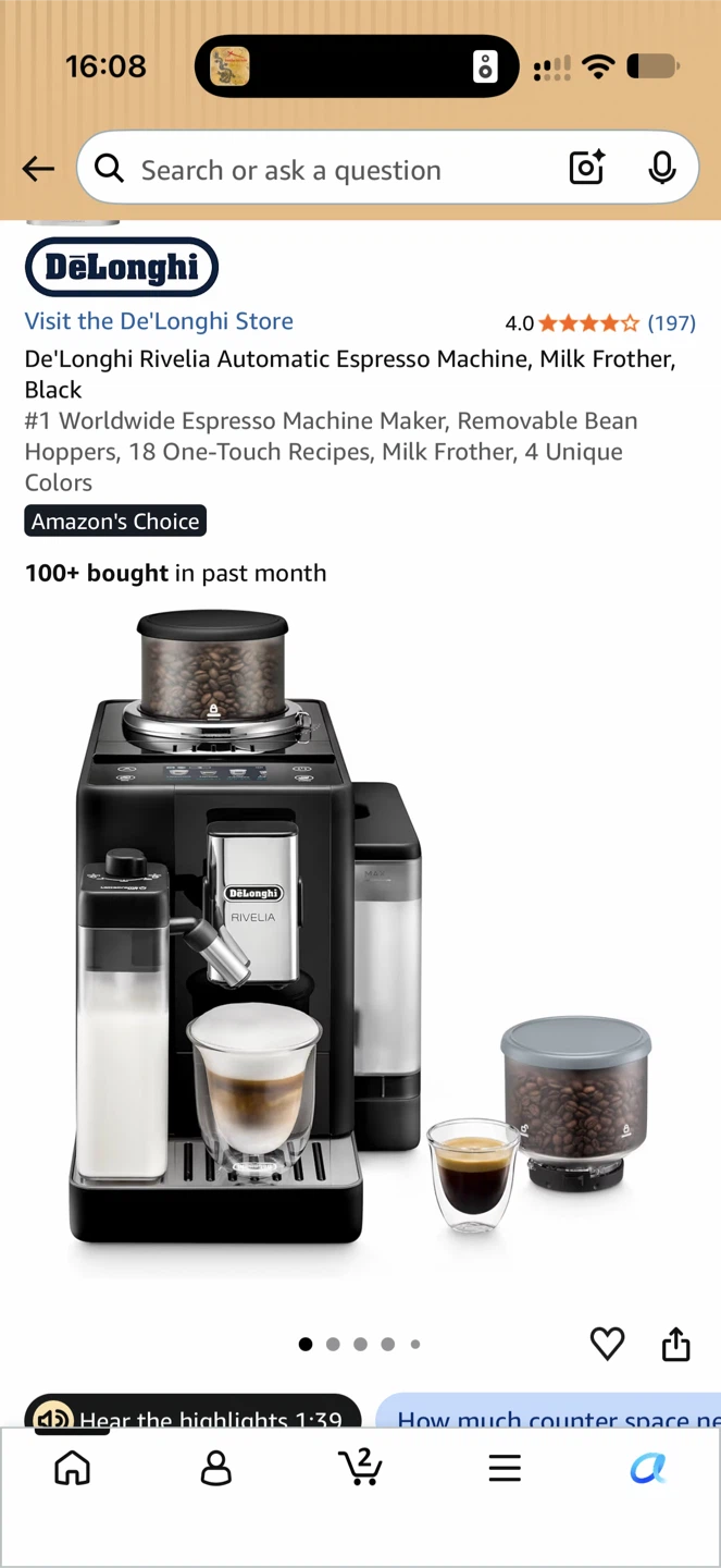 De'Longhi Rivelia Automatic Espresso Machine - photo 3