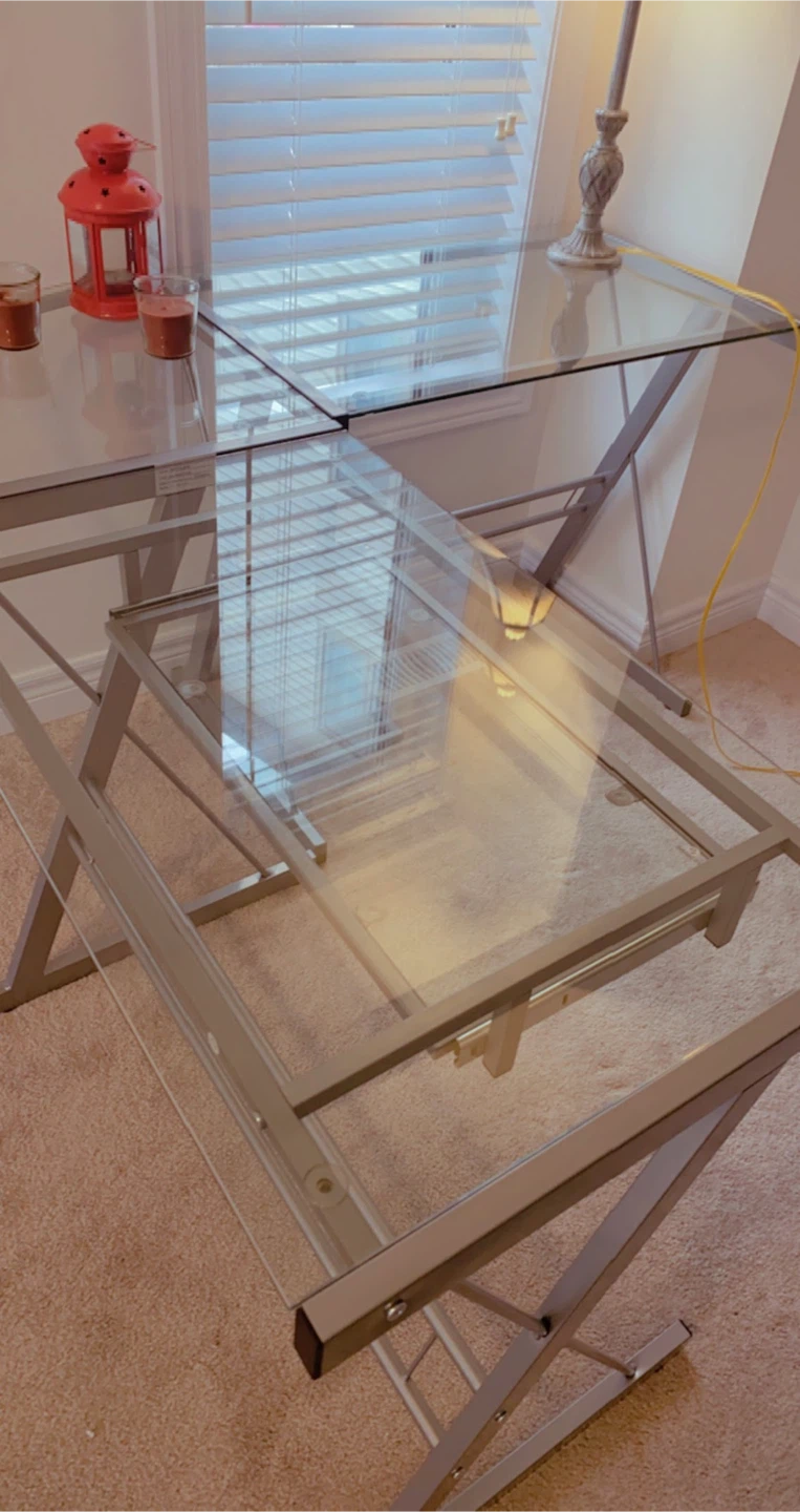 Inbox Zero L-Shaped Glass Top Computer Desk - photo 5