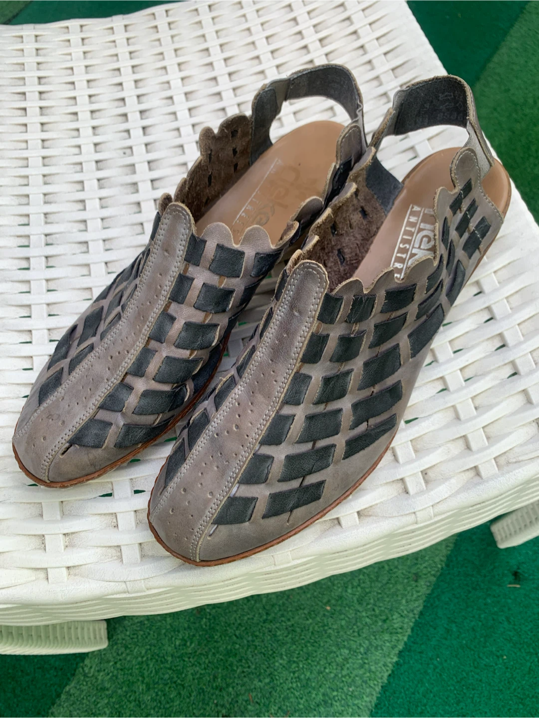Rieker Antistress Woven Real Leather Sandals - Size 39