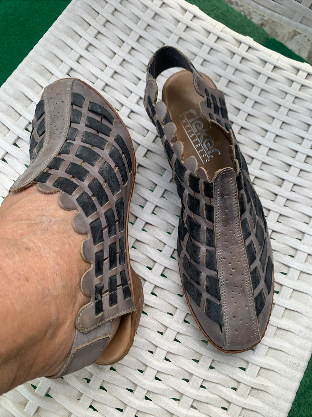 Rieker Antistress Woven Real Leather Sandals - Size 39 - photo 4